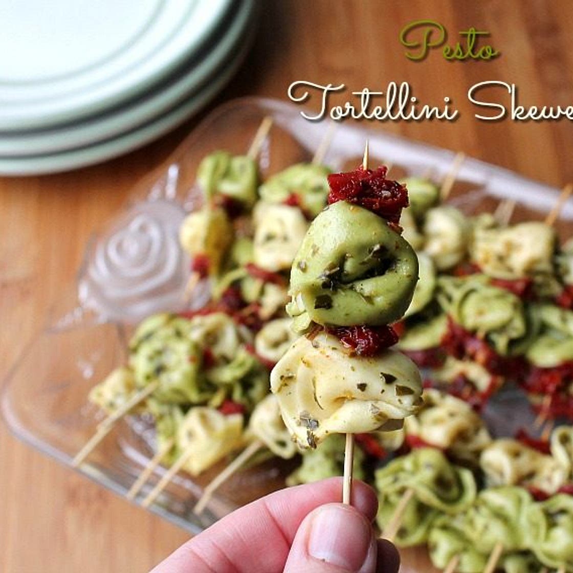 Easy Pesto Tortellini Skewers
