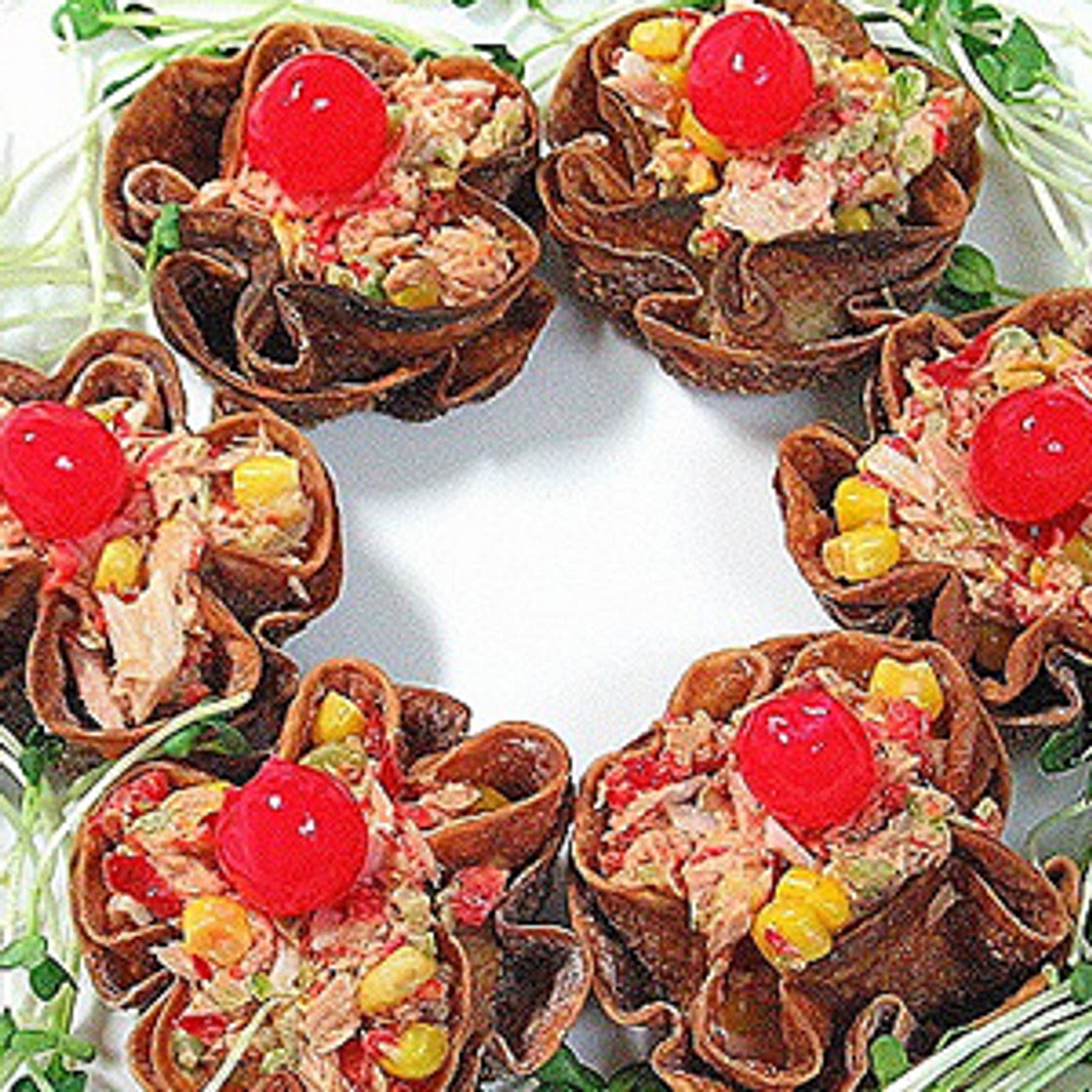 꽃만두피컵참치샐러드