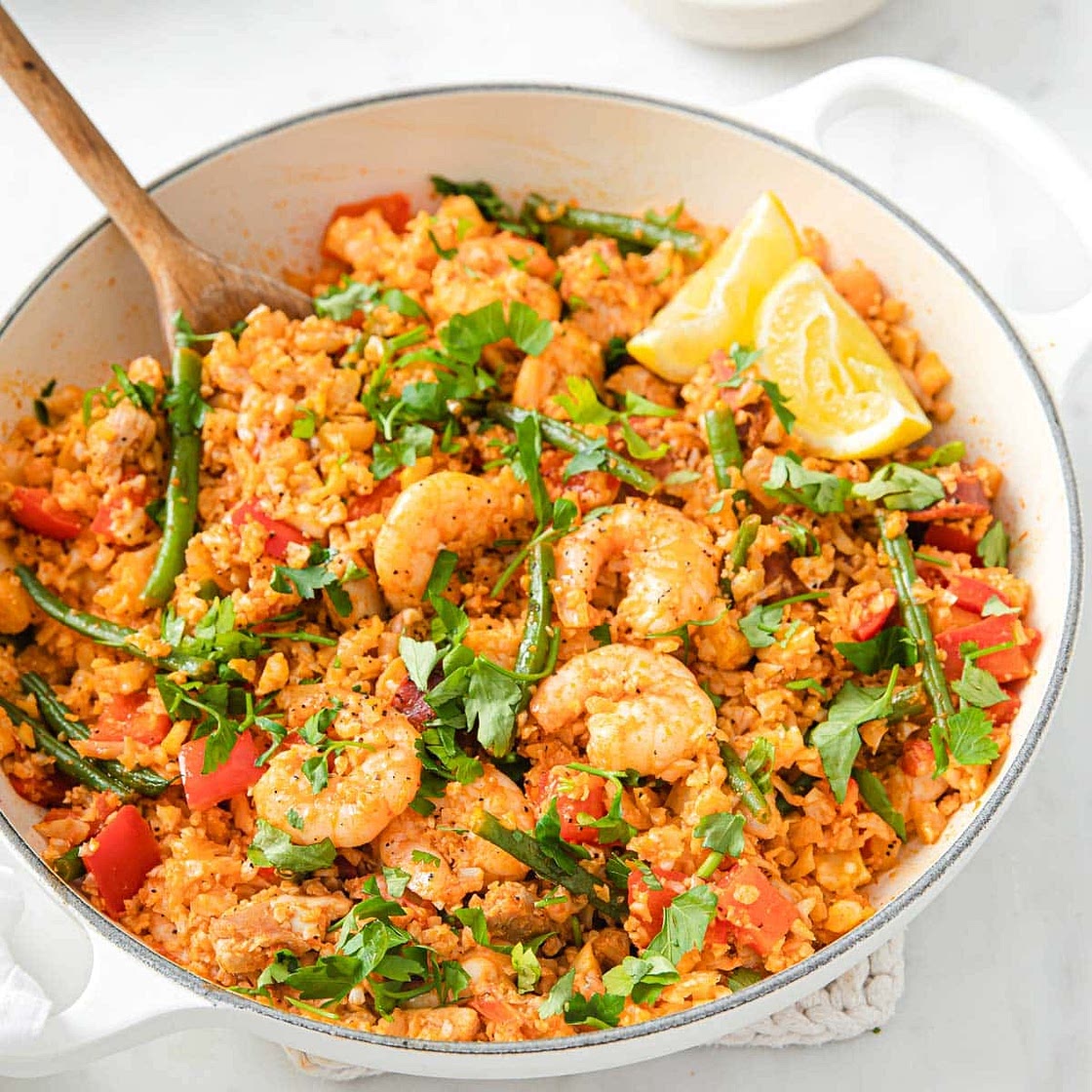 Keto Paella with Cauliflower Rice