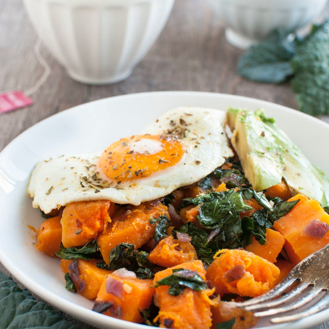 Kale and Butternut Squash Breakfast Bowl - The Organic Dietitian
