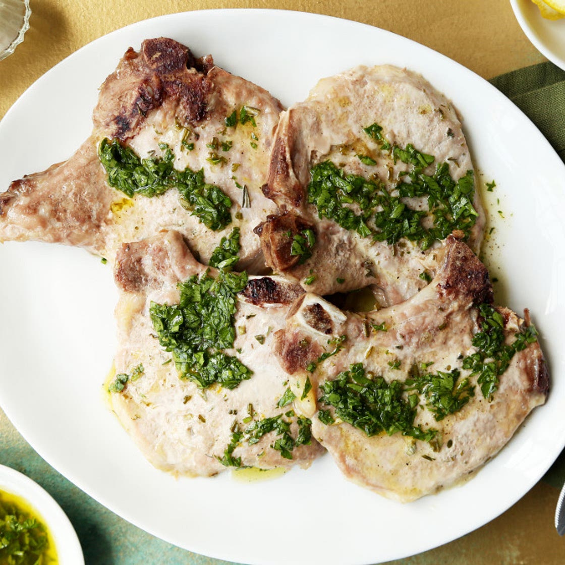 Air Fryer Garlic & Herb Pork Chops