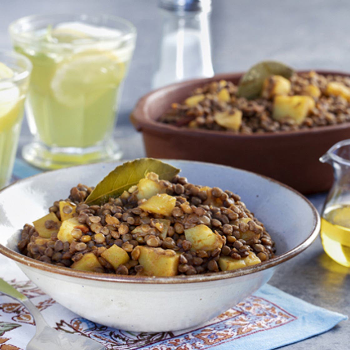 Guiso de lentejas con papas
