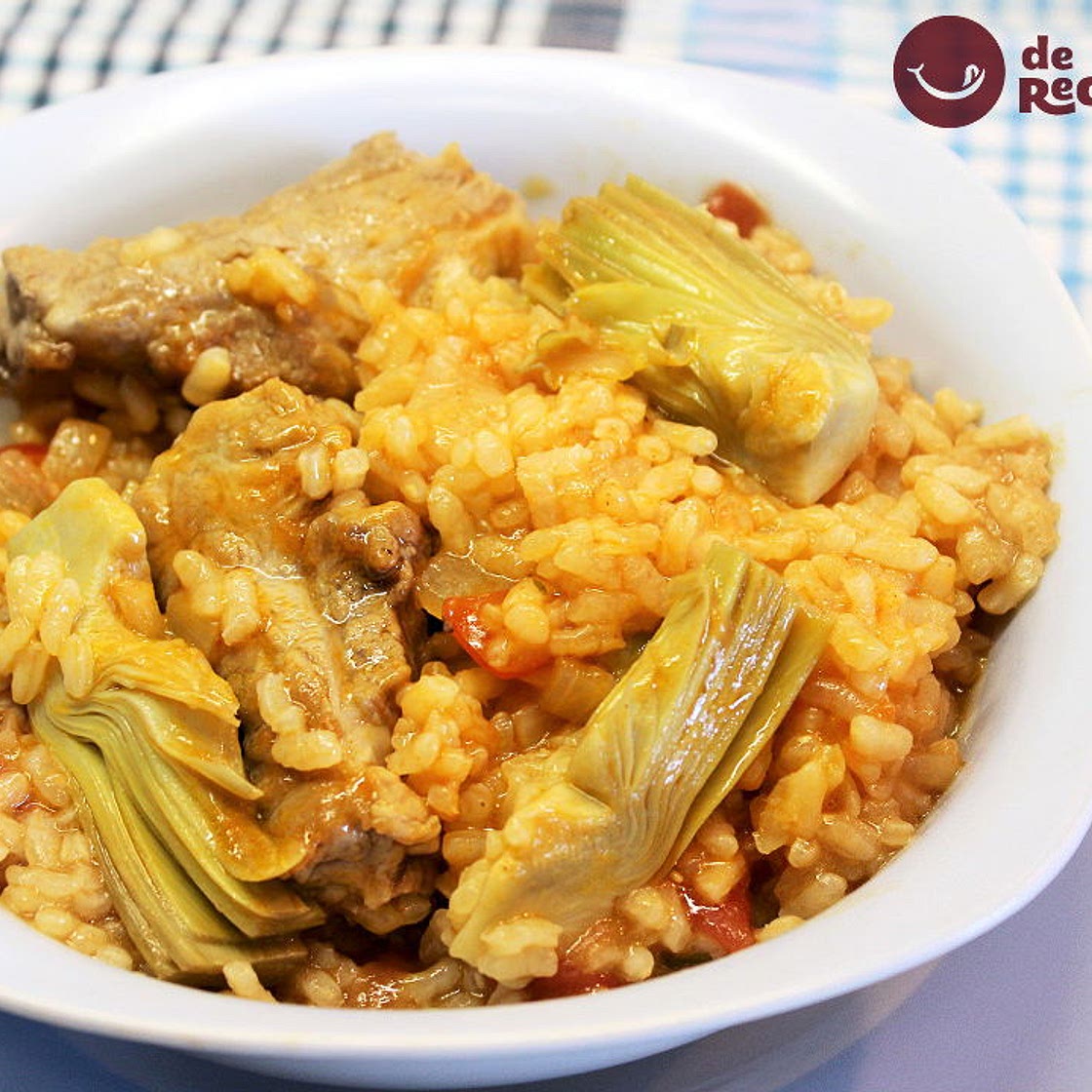 Arroz con alcachofas y costilla de cerdo