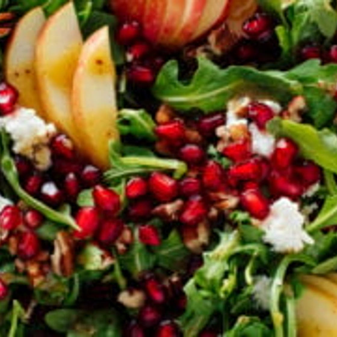 Pomegranate & Pear Green Salad with Ginger Dressing