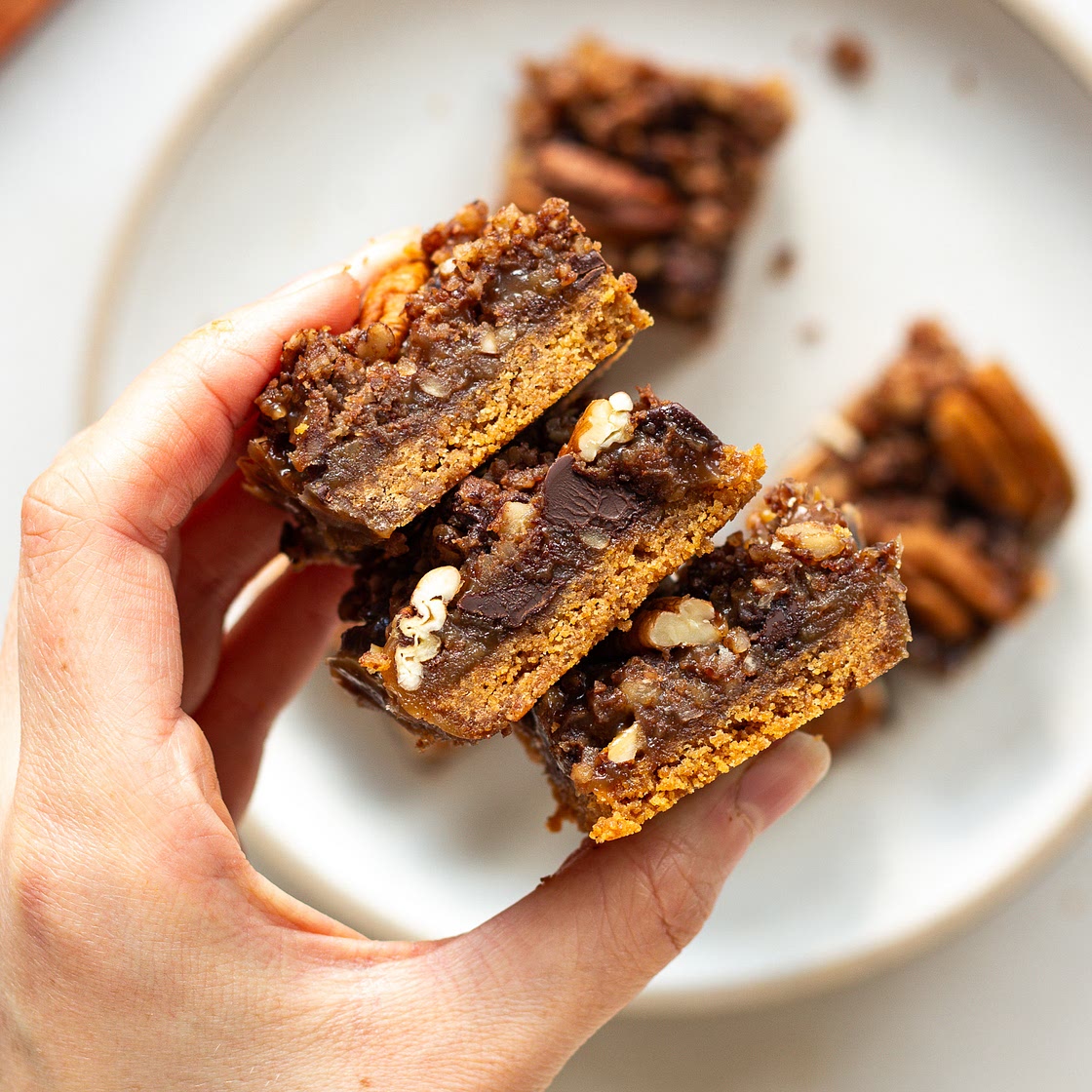 Chocolate Bourbon Pecan Bars