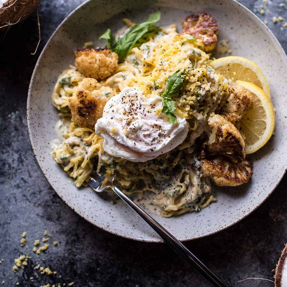Creamy Coconut Cashew Spaghetti Squash "Alfredo"
