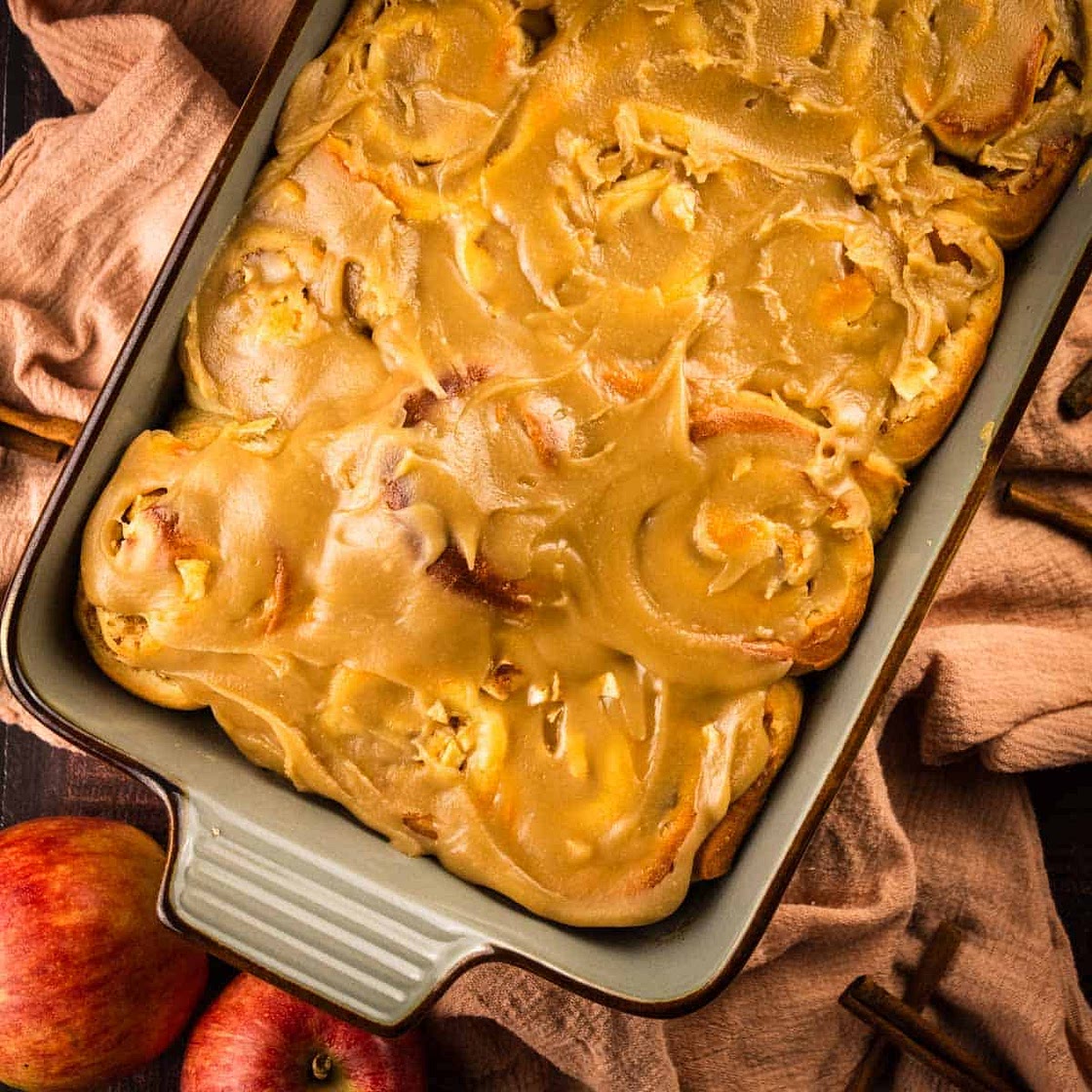 Apple Cinnamon Roll Recipe with Caramel Frosting