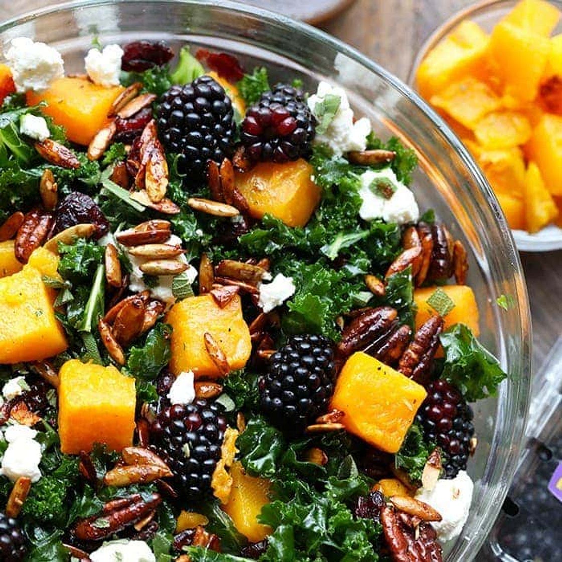 Roasted Butternut Squash and Blackberry Harvest Salad