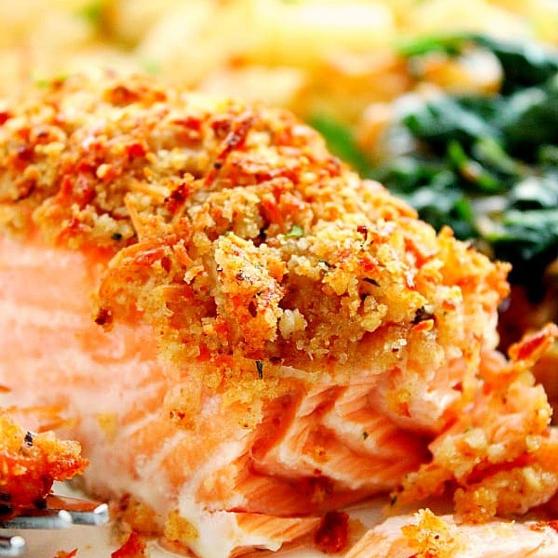 Garlic Parmesan Crusted Salmon (oven or air fryer version)