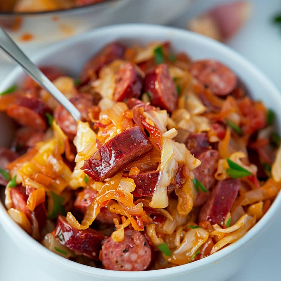 Kielbasa and Cabbage Skillet