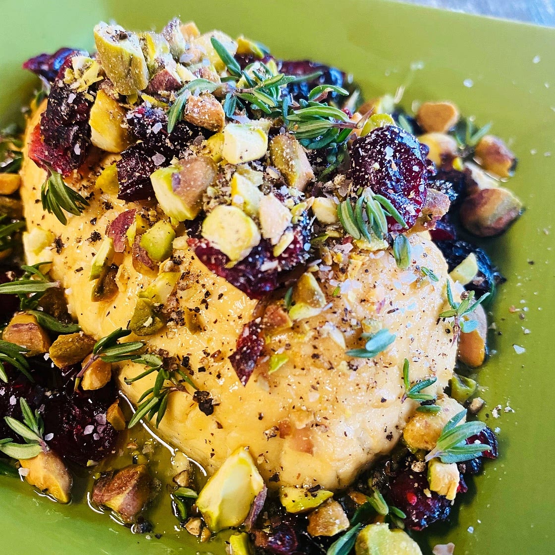 Smoked Cranberry Honey Goat Cheese