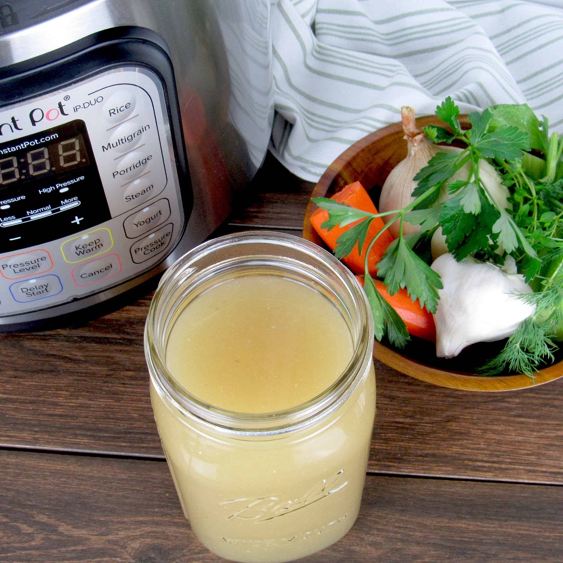 One Hour Homemade Chicken Stock - Instant Pot / Pressure Cooker
