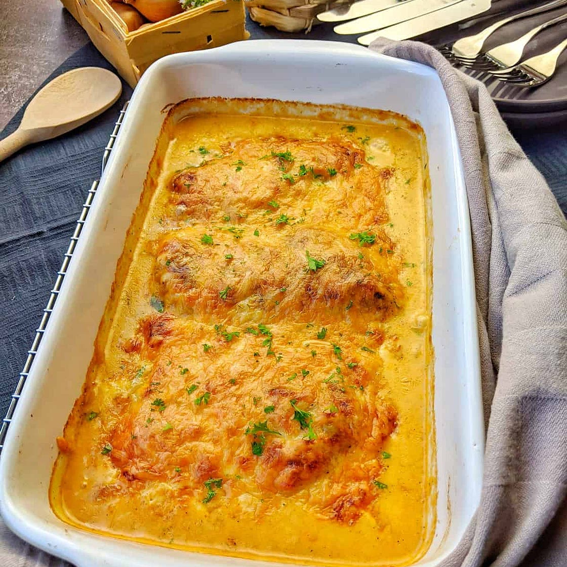 Zwiebel-Sahne-Hähnchen
