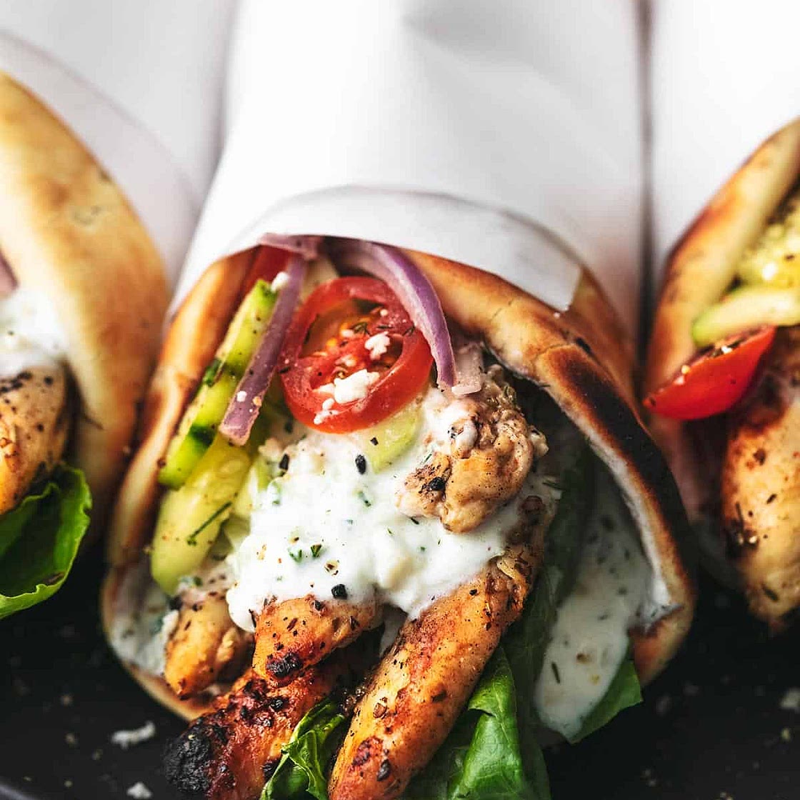 Easy Chicken Gyros & Tzatziki Sauce