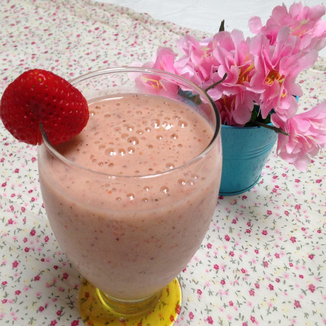 Vitamina de morango e kiwi