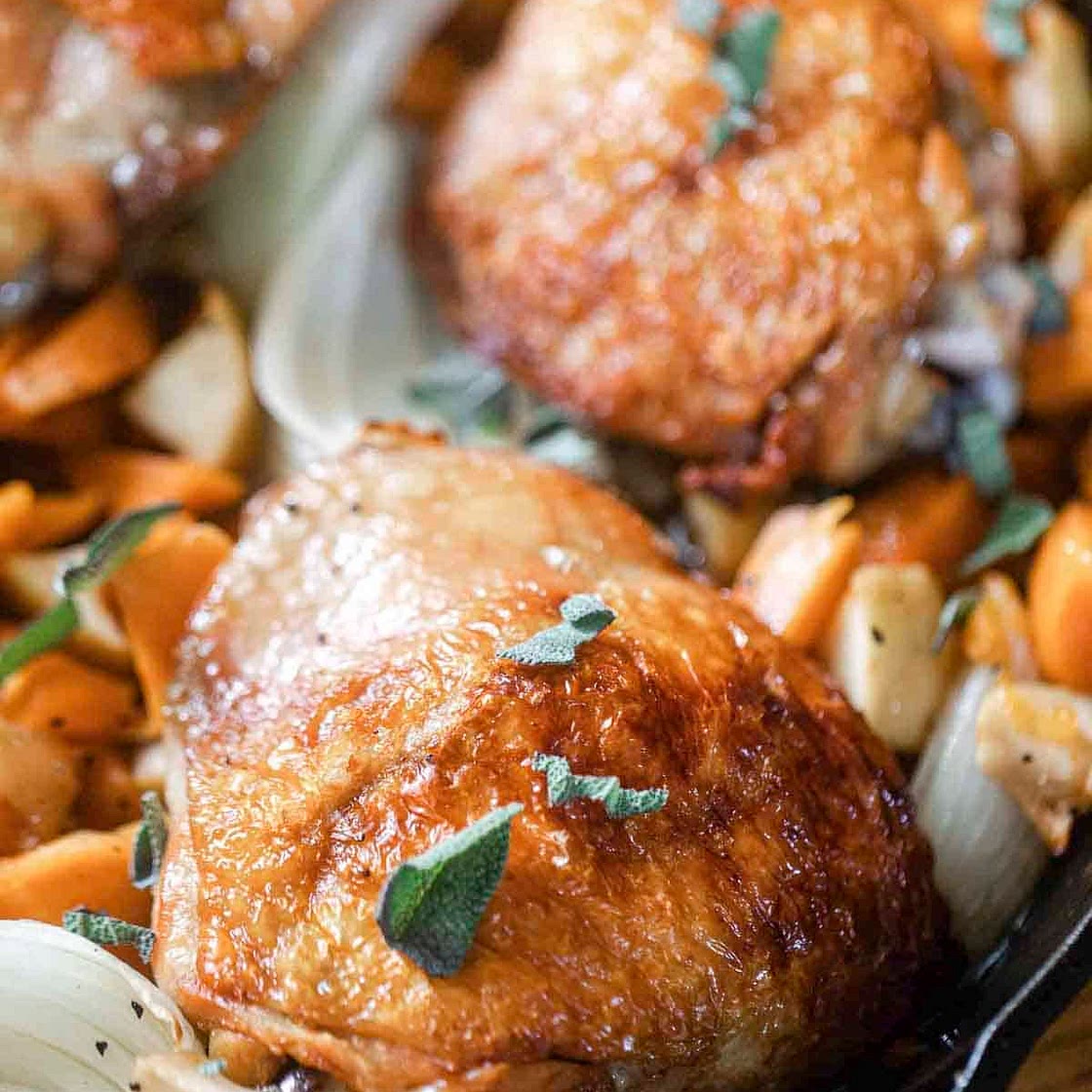 Maple Roasted Chicken With Sweet Potatoes