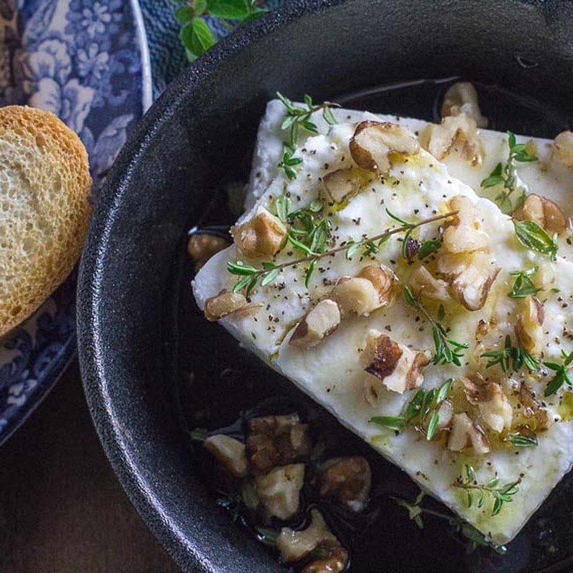 Low FODMAP Baked Feta with Honey, Walnuts & Thyme