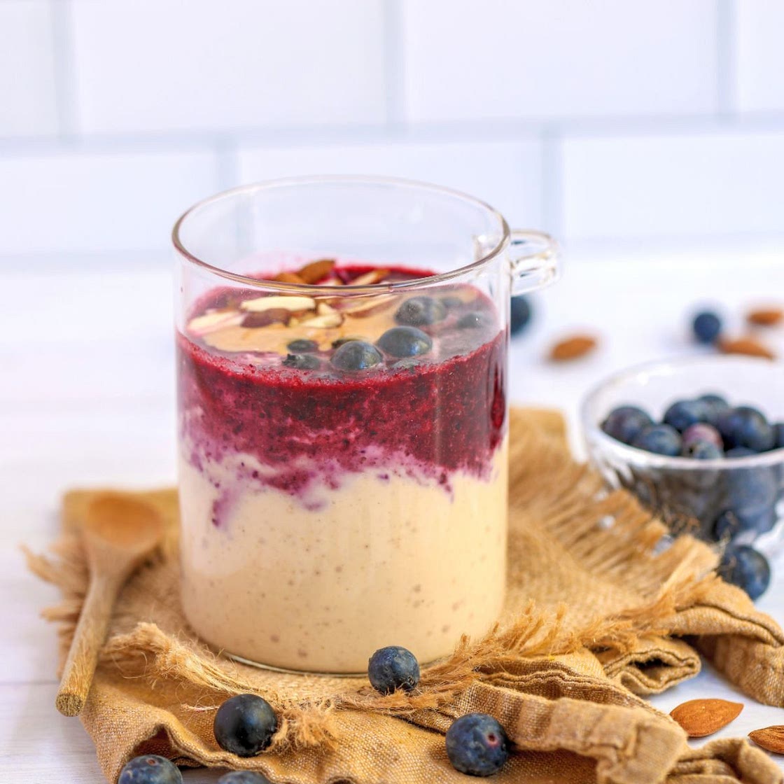 Blueberry Compote with PB Cream
