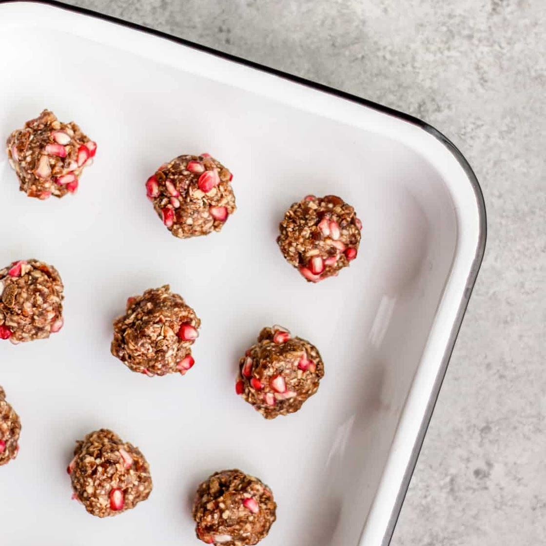 Oat Bliss Balls With Dates + Pomegranate