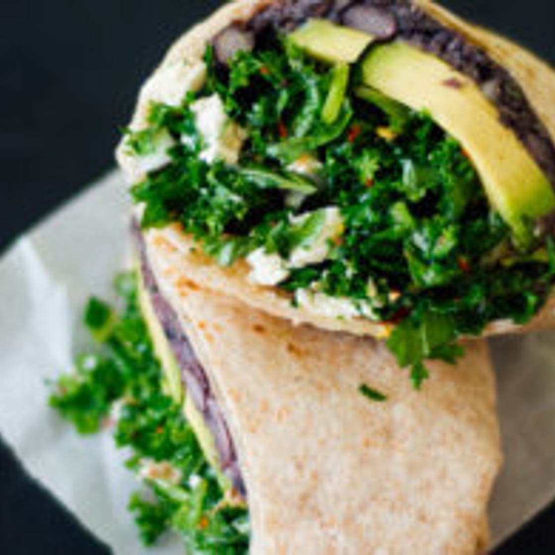 Kale and Black Bean Burritos