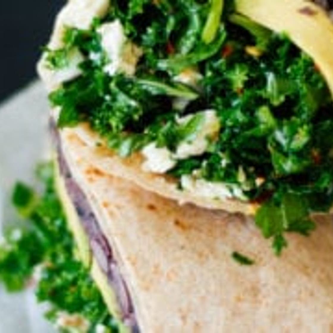 Kale and Black Bean Burritos