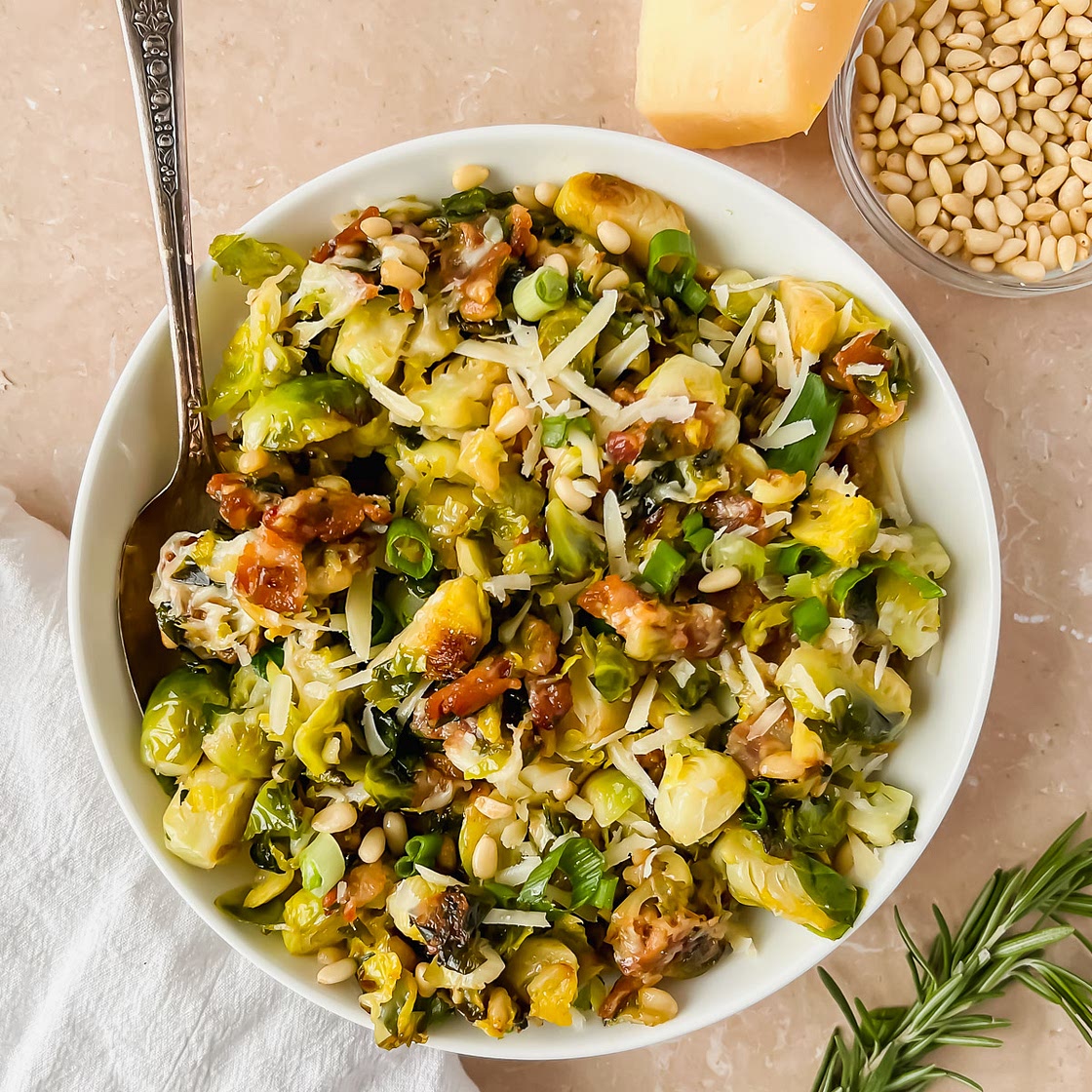 Warm Brussel Sprout Salad with Bacon