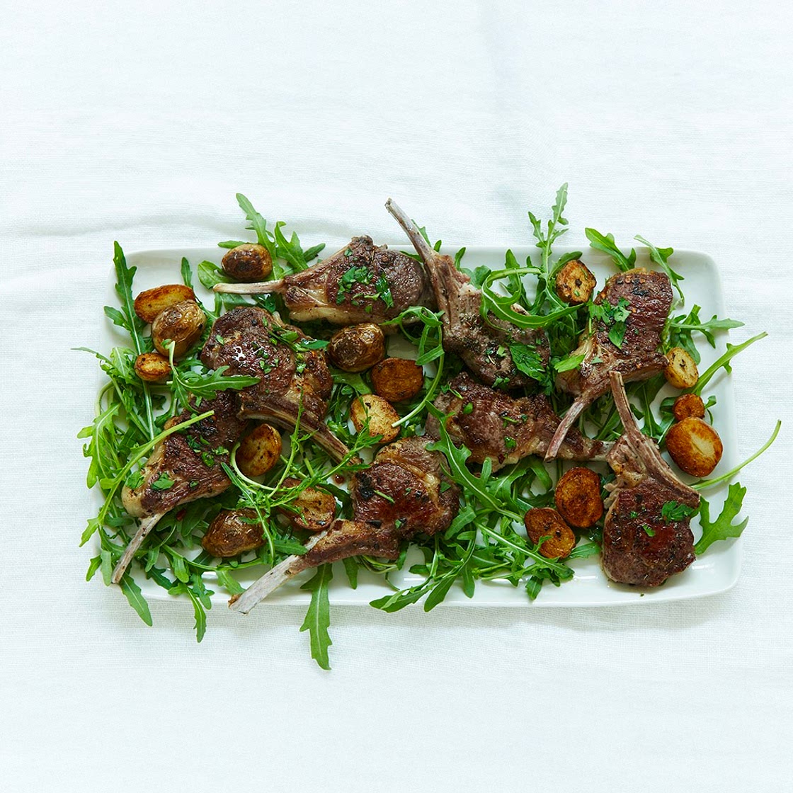 Lamb Cutlets With Mint, Chilli and Golden Potatoes