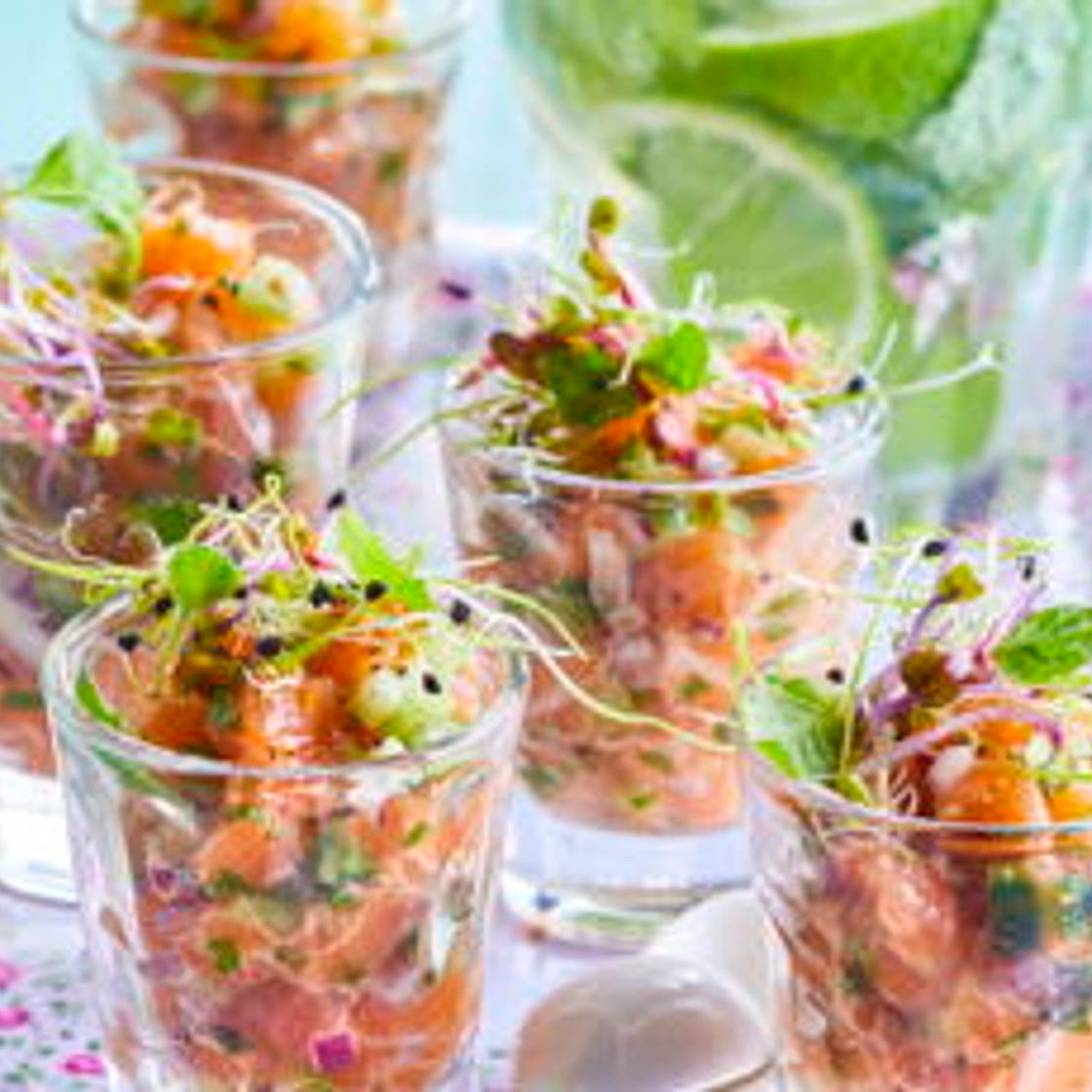 Tartares de saumon et mojito