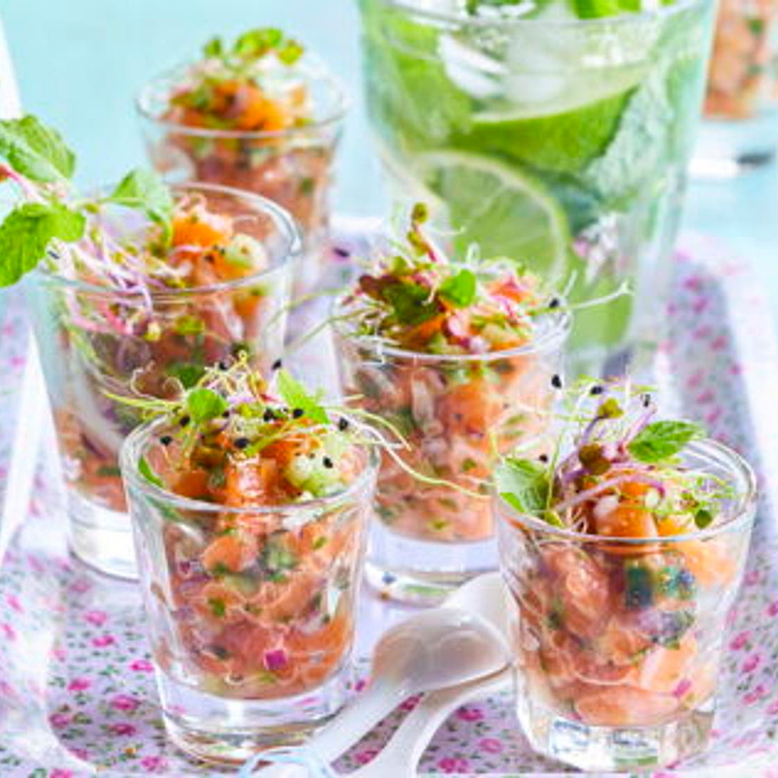 Tartares de saumon et mojito