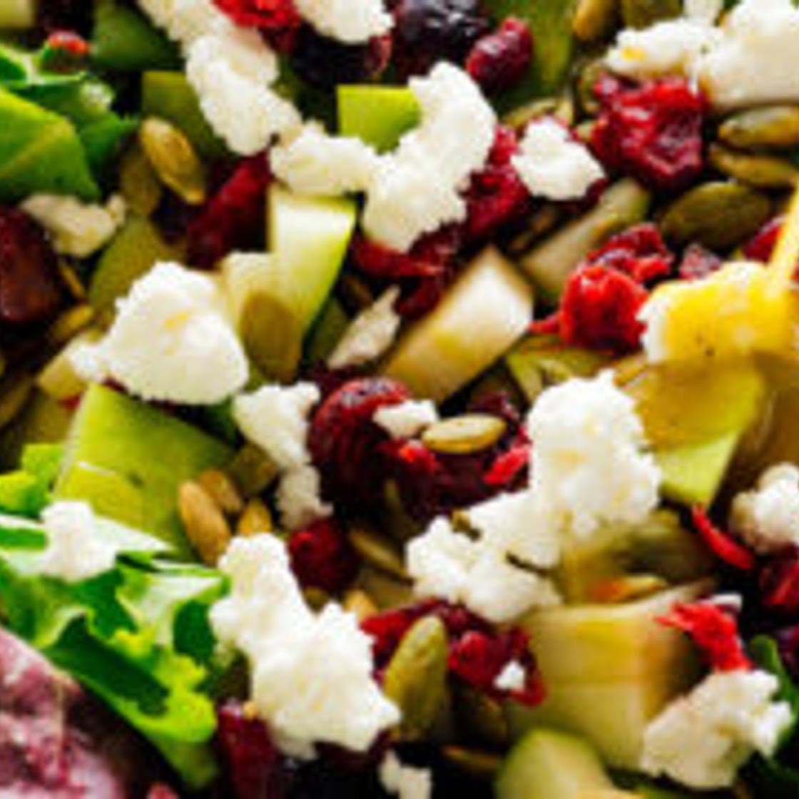 Favorite Green Salad with Apples, Cranberries and Pepitas