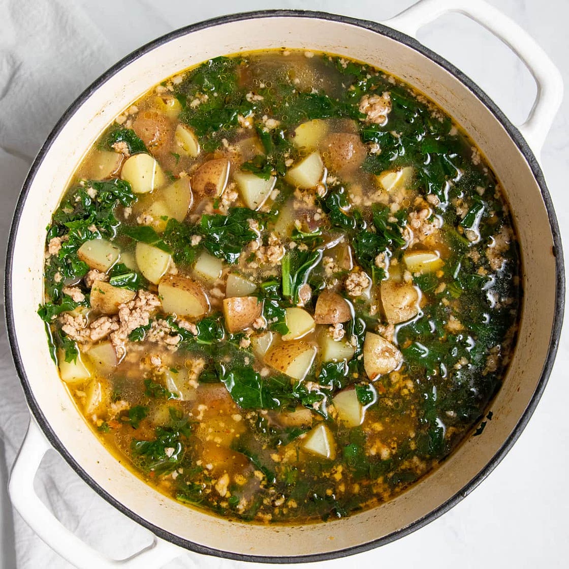 Low FODMAP Kale, Potato, and Sausage Soup