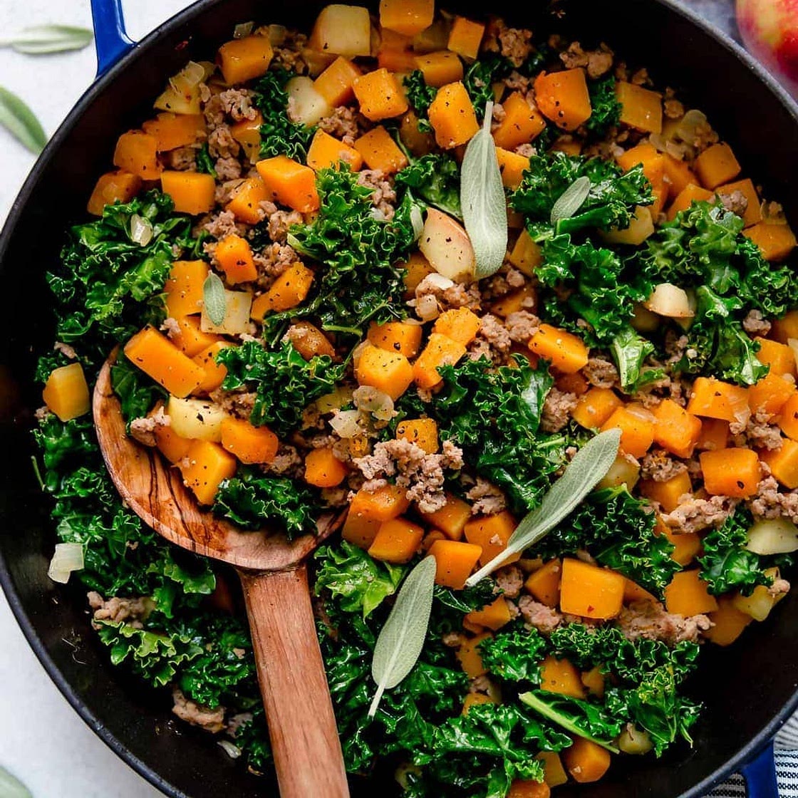 Butternut Squash and Apple Hash with Sausage