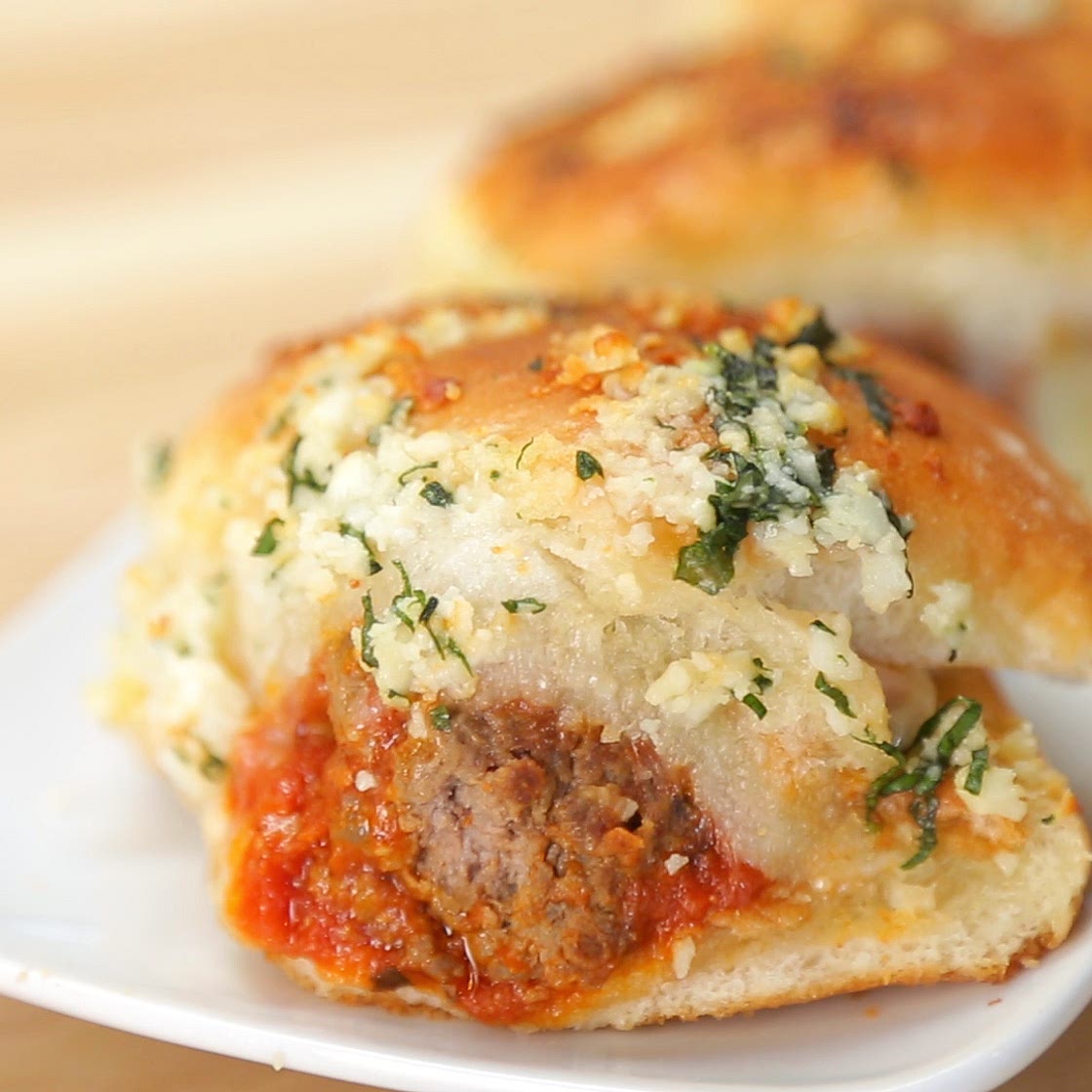 Garlic Bread Meatball Sliders Recipe by Tasty