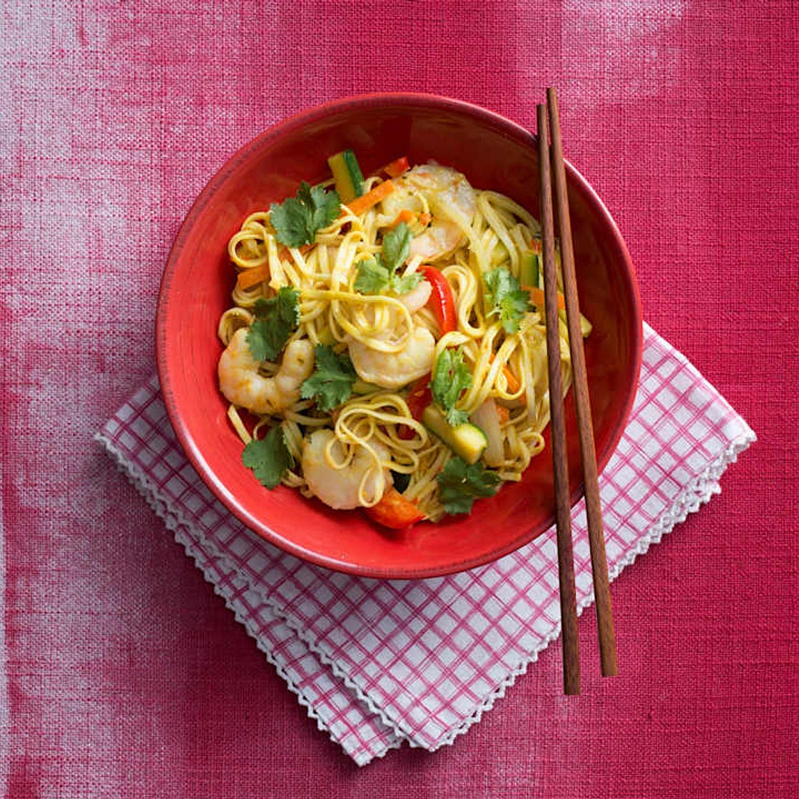 Prawn and noodle stir-fry