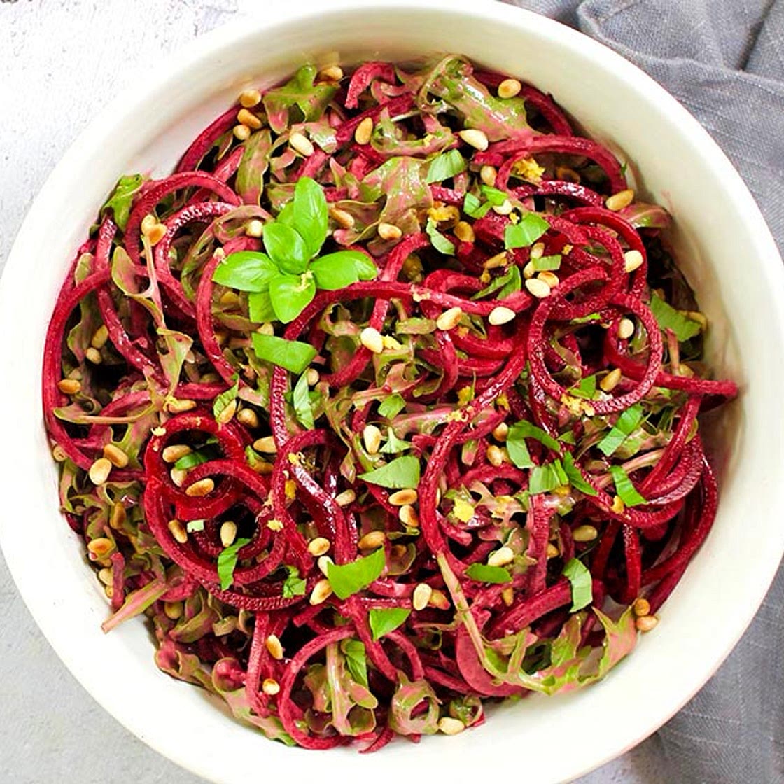 Beet Noodle Arugula Salad
