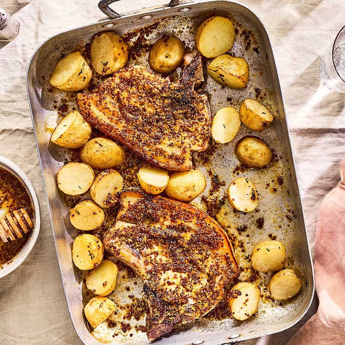 Oven-baked pork chops