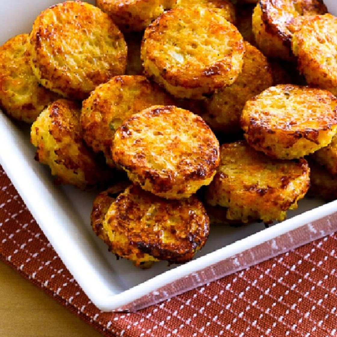 Cheesy Baked Cauliflower Tots (Video)