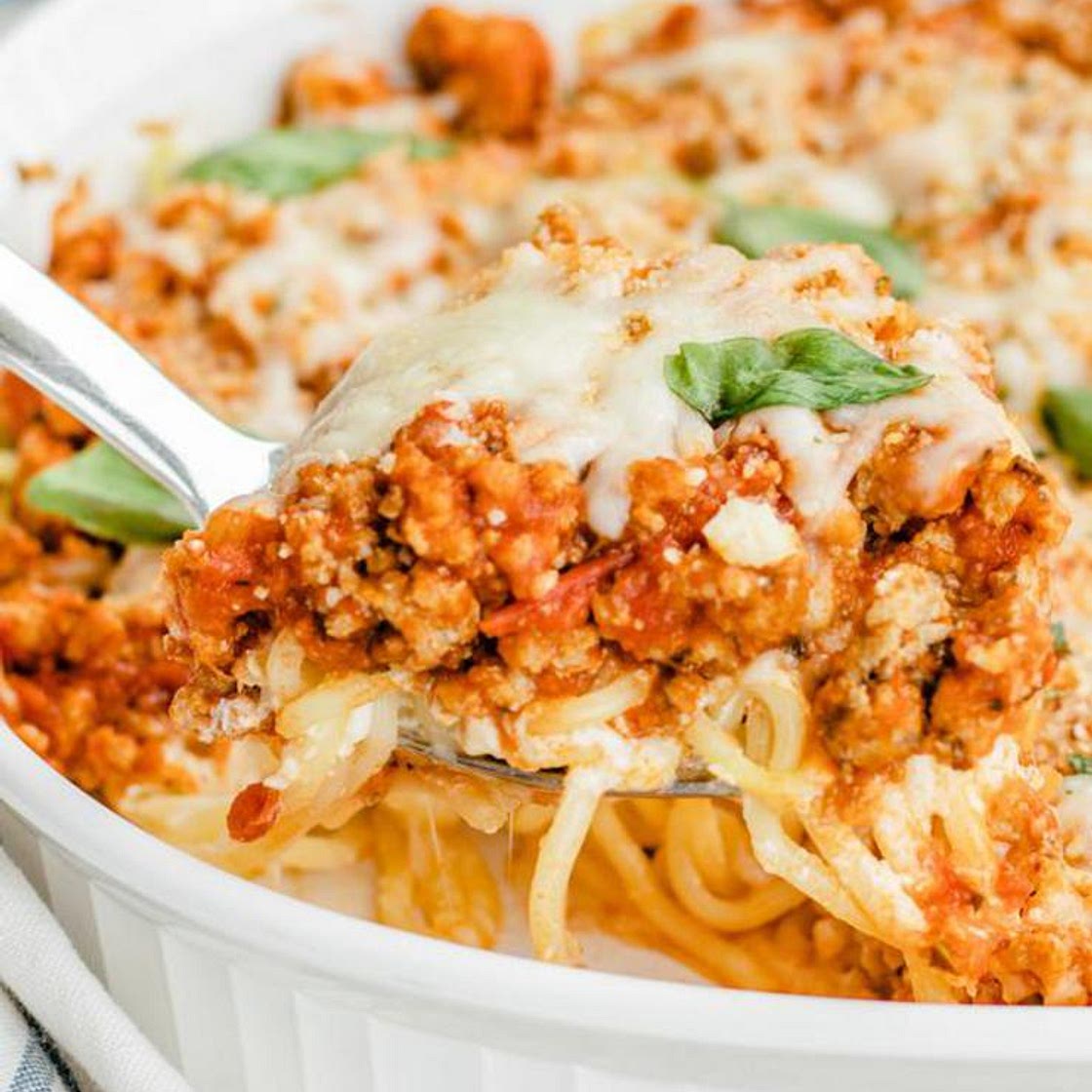 Keto Baked Cream Cheese Spaghetti