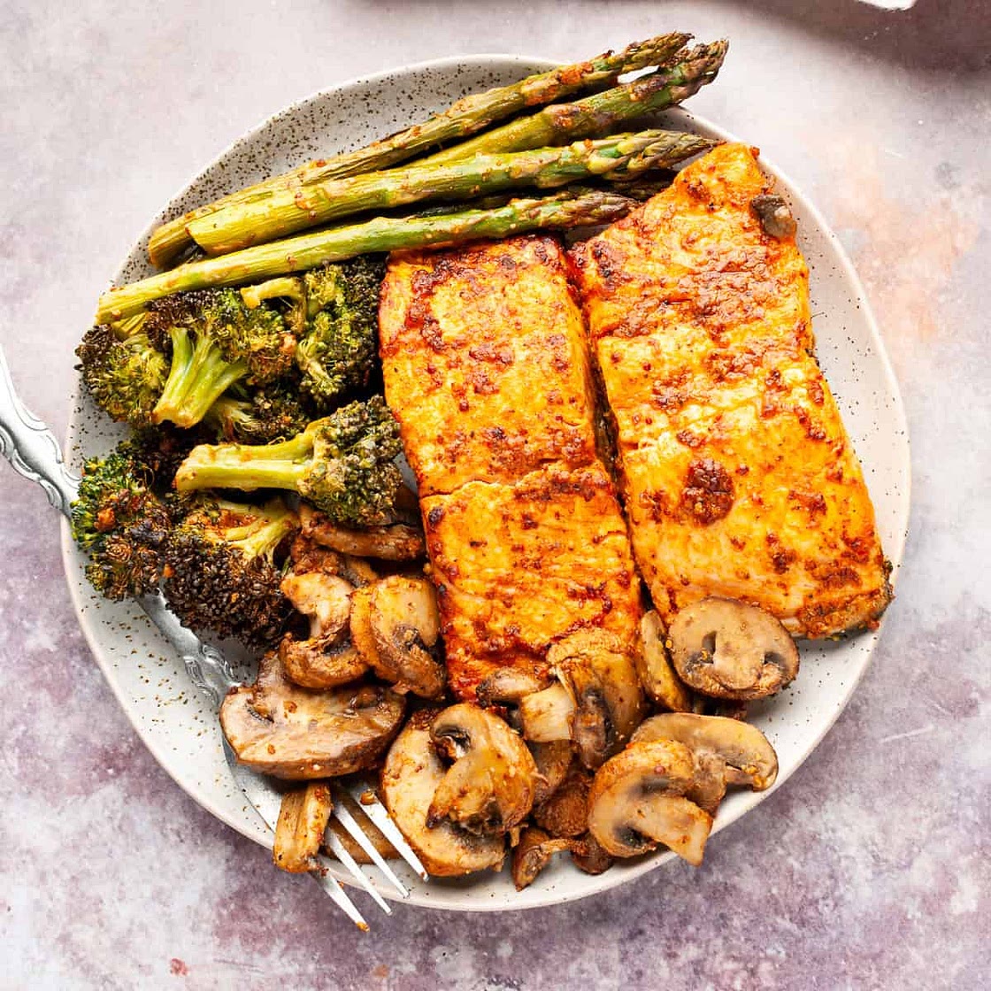 Air Fryer Salmon and Vegetables