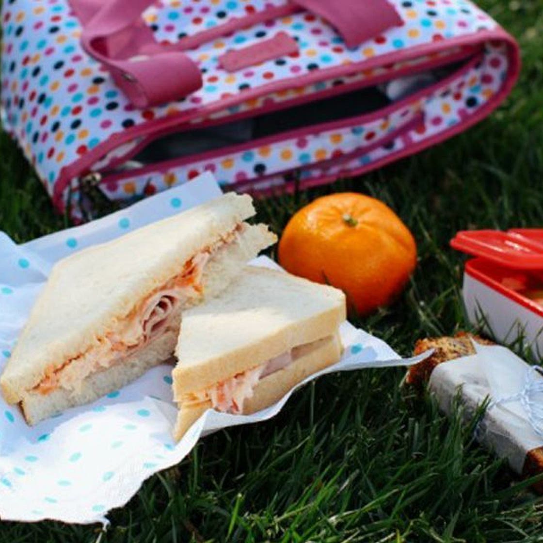 Ham and apple coleslaw sandwiches