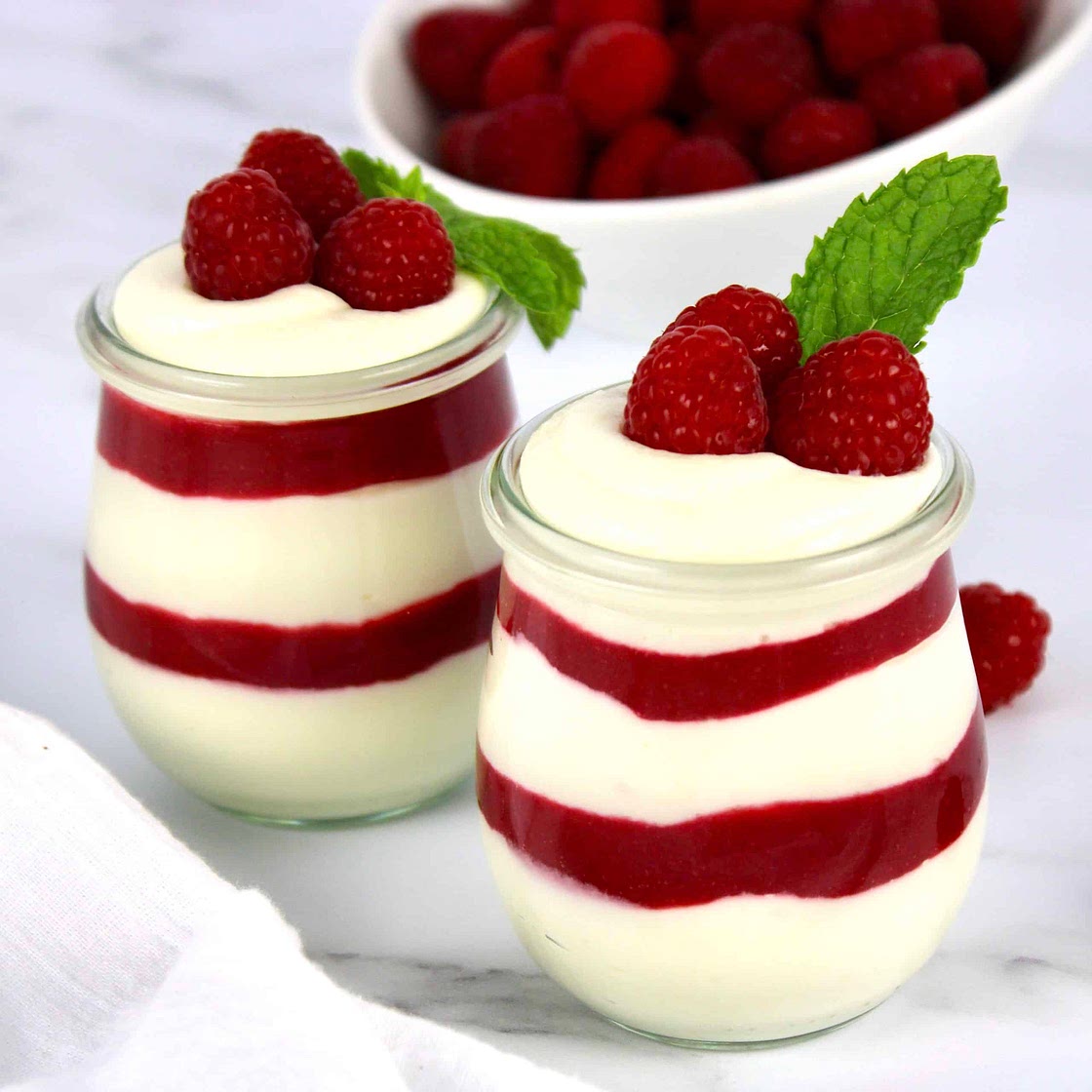 Keto Raspberry White Chocolate Mousse