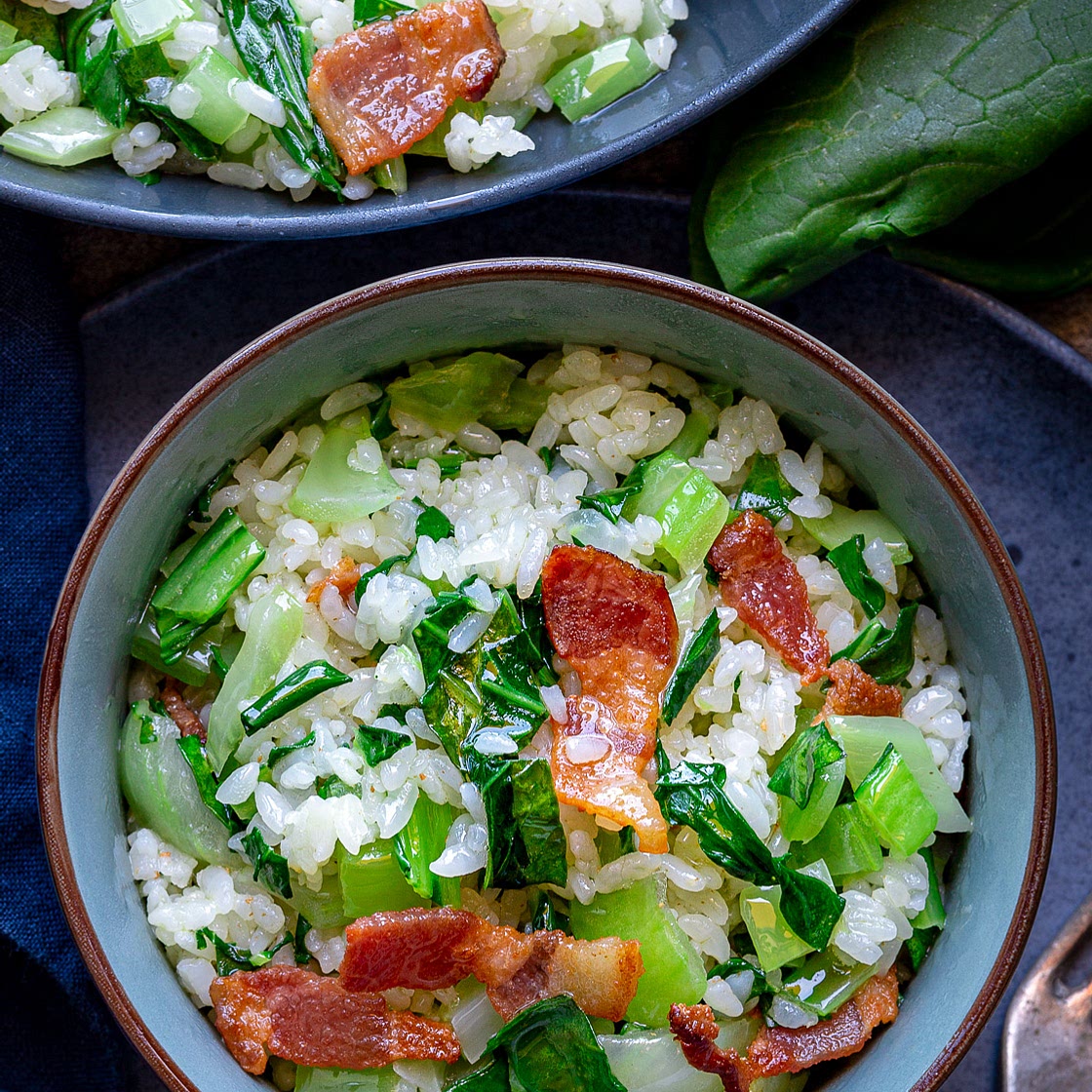 Bok Choy Fried Rice With Bacon