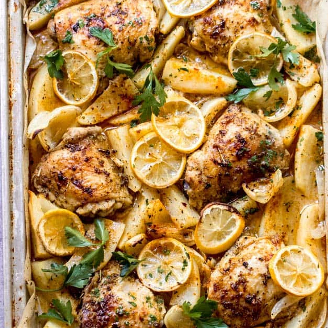 Lemon Roasted Chicken and Potatoes