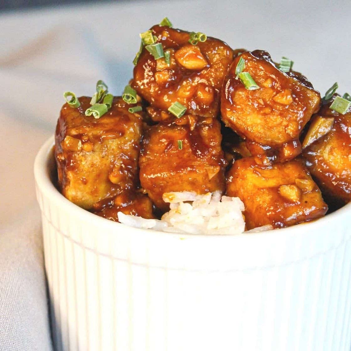 Sticky Glazed Maple Miso Tofu