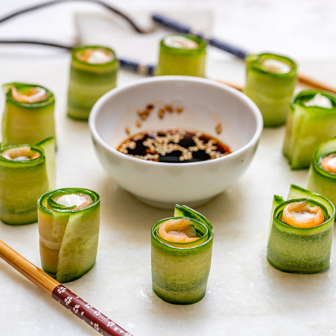 Clean Smoked Salmon Cucumber Rolls Recipe