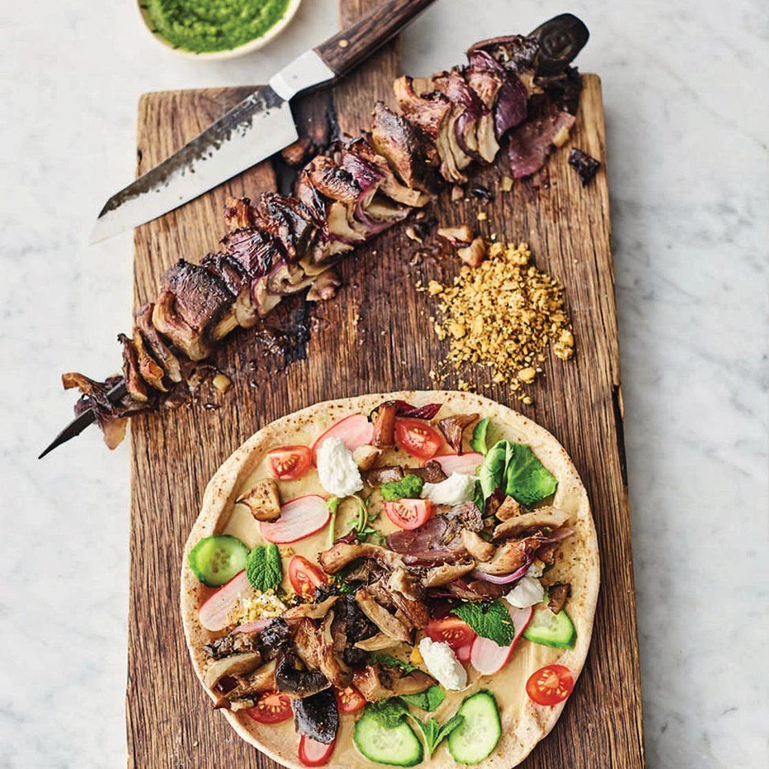 Crispy mushroom shawarma