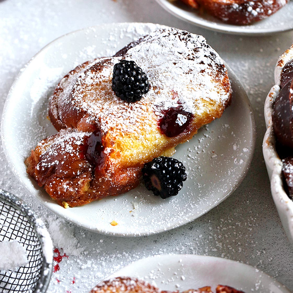 Baked Blackberry Mascarpone French Toast