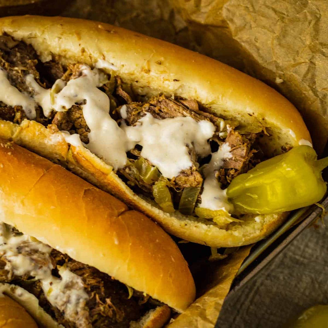 Slow Cooker Hot Beef Sandwiches