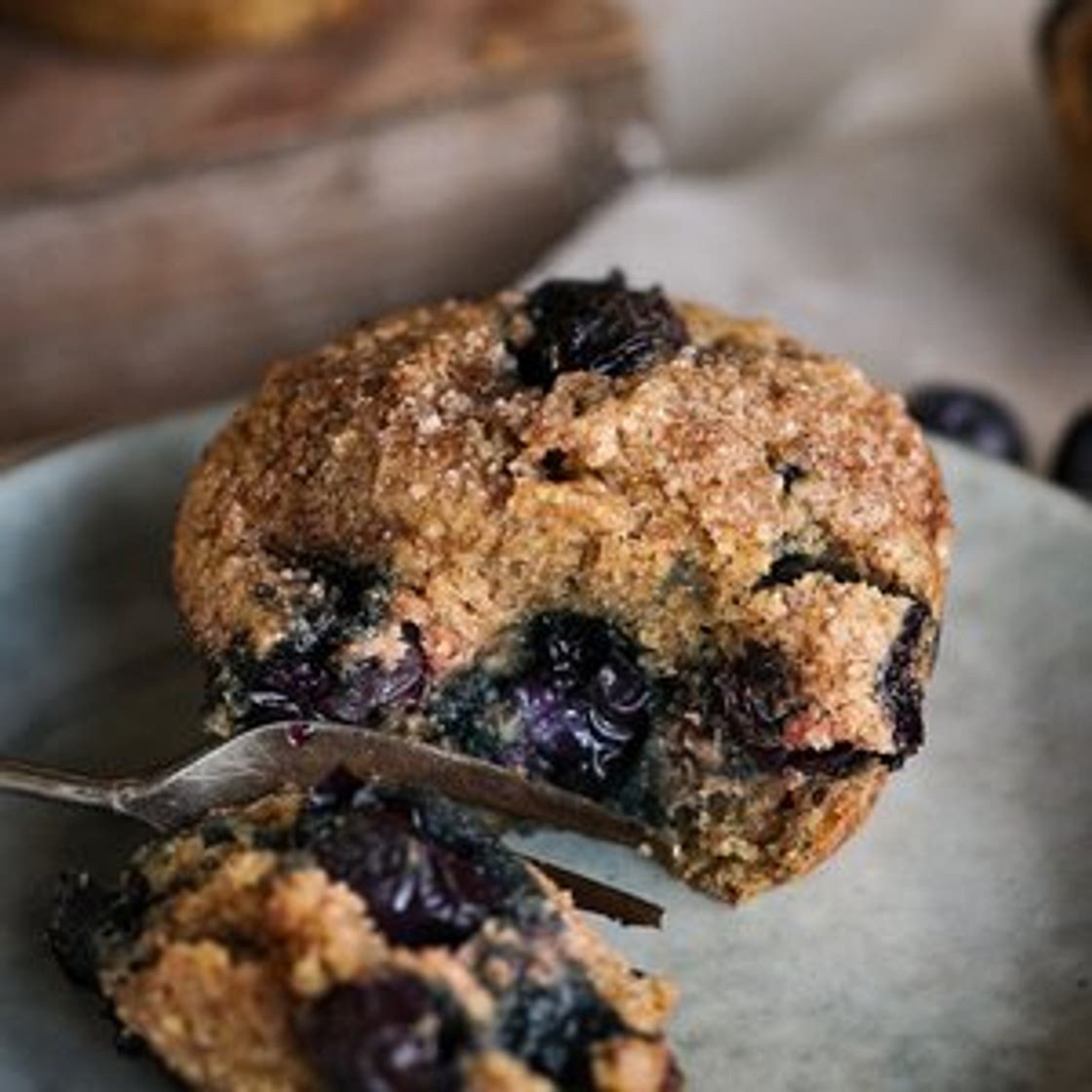 One-Bowl Oatmeal Blueberry Muffins