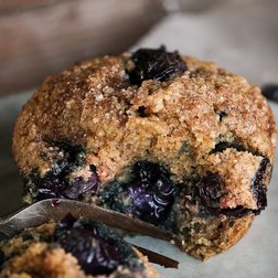 One-Bowl Oatmeal Blueberry Muffins
